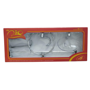 KIT BANHEIRO 5 PCS CROMADO FOXBRASIL