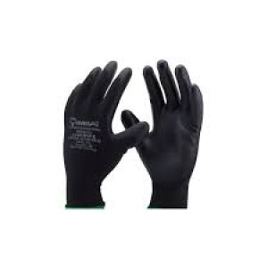 LUVA POLIESTER COM PU PRETO  8