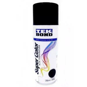 TINTA SPRAY ALTA TEMP.PRETO BRILH. 350 ML TEKBOND